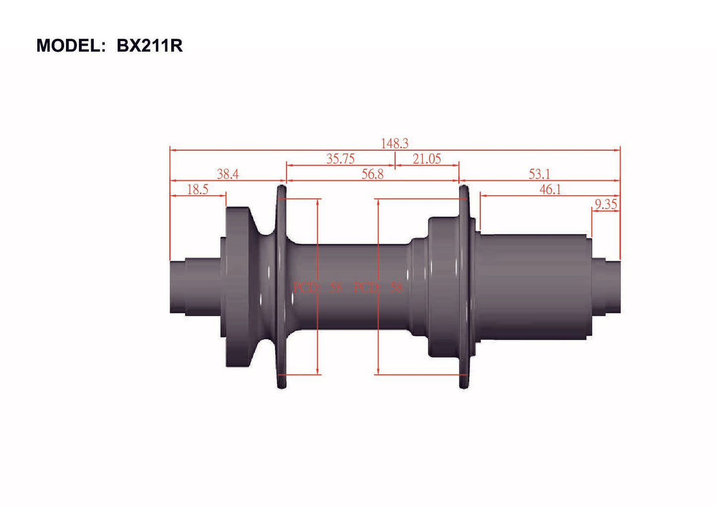 Arrow Rear Boost 6 bolt black hub