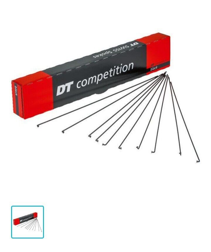 DT Swiss Competition Raggi Nero 249mm: 20 Pezzi Per Ruote Bici Universal (Acciaio)