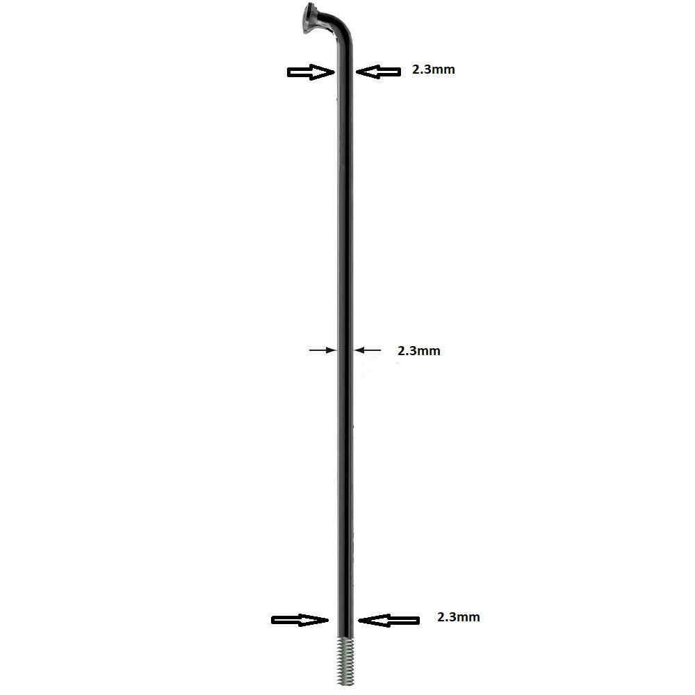 Sapim Leader Spokes Black 13G 2.3mm J-Bend 241mm - 310mm