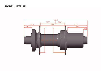 Arrow Rear Boost 6 bolt black hub