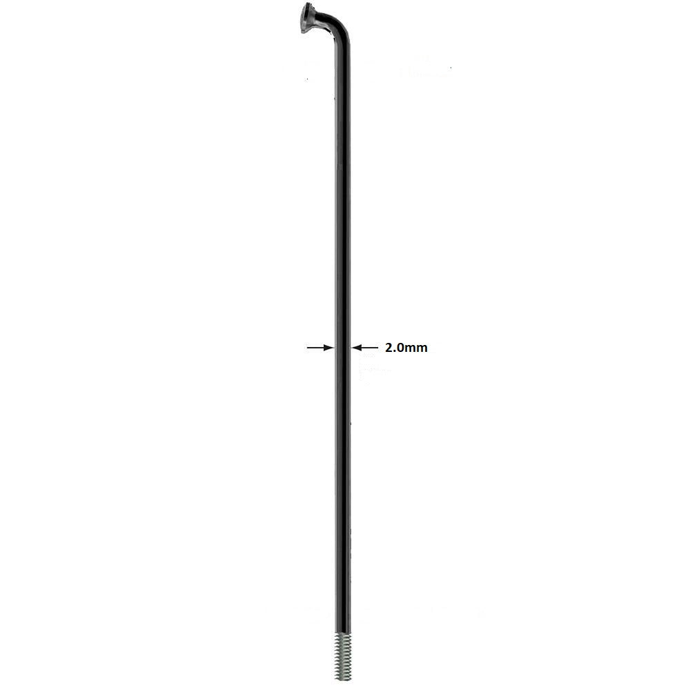 Leader Spokes Black 14G 2.0mm J-Bend  151mm- 240mm
